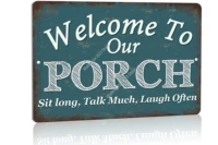 welcome to our porch signs for front porch decor farmhouse back door porch sign modern rustic outdoor hanging wood