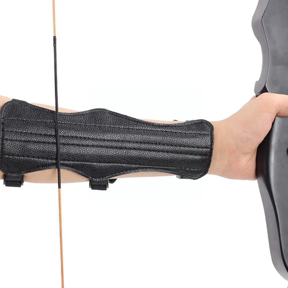 

1PCS Archery Arm Guard Adjustable Cow Leather Archery Protector Protector Shooting Training Hunting Arm Accessories G9V2
