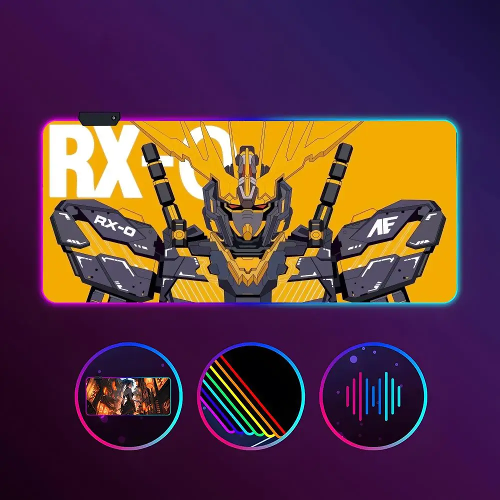 Коврик для мыши G-Gundam с подсветкой игровой офисный нескользящий коврик 1000 Х500 мм RGB