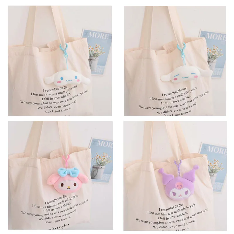 

10cm Cartoon Kuromi My Melody Cinnamoroll Stuffed Plush Toys Anime Kawaii Cute Soft Plushie Doll Keychain Pendant Girls Gifts