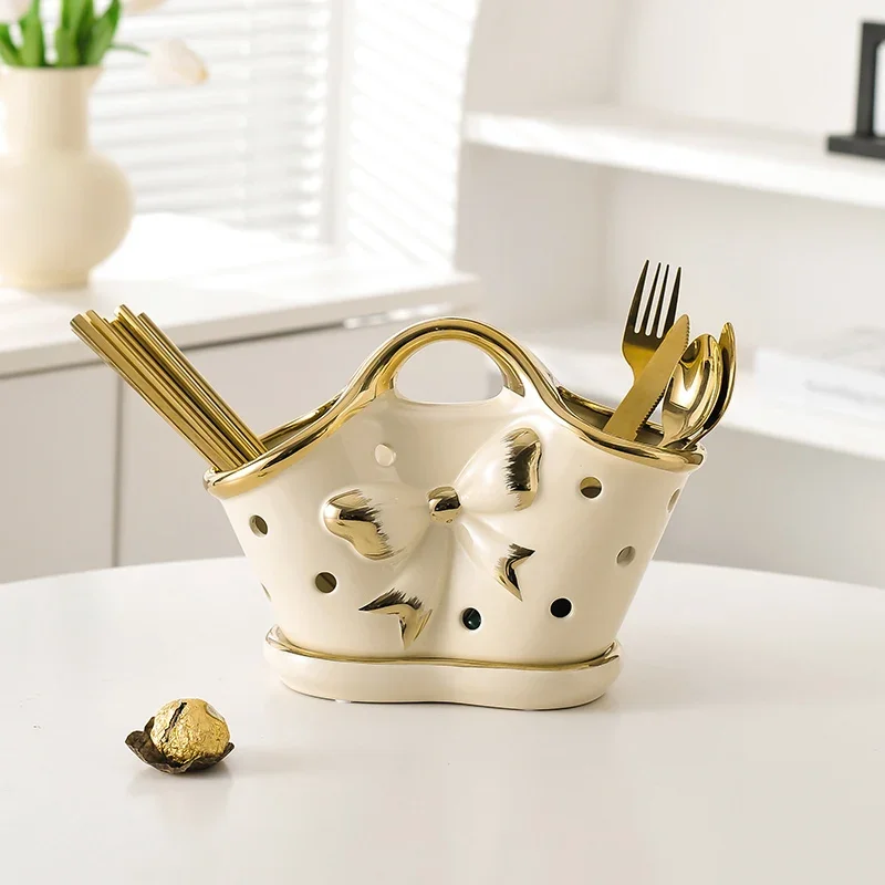 Керамическая кремовая стильная домашняя палочка для еды кухонная посуда сливная