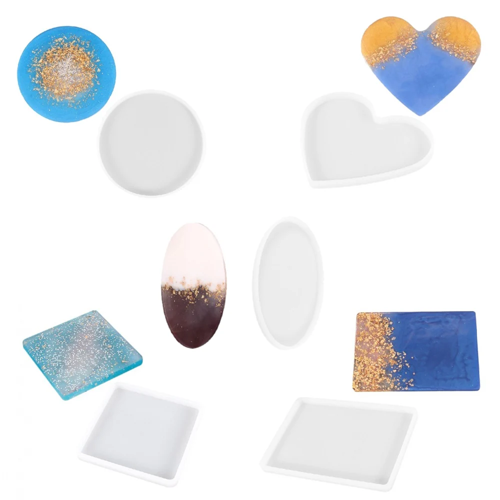 

Various Shape Tray Silicone Casting Epoxy Molds For DIY Resin Tray Coaster Jewelry Findings Tools Moulds Uv Epoxy Handmade Craft