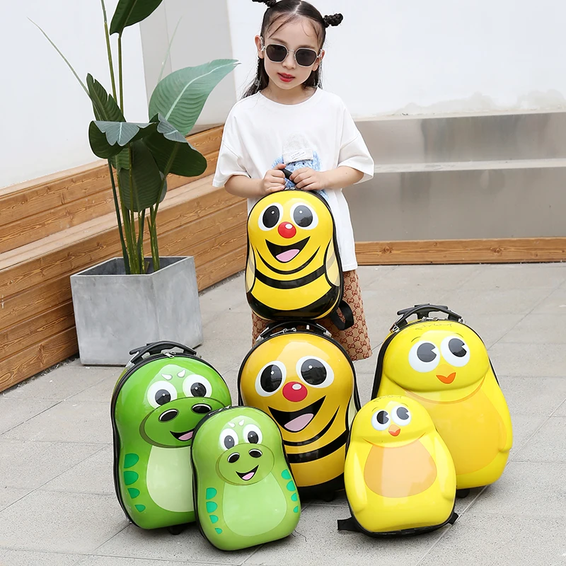 Kids travel suitcase on wheels 18'' children trolley luggage bag Cartoon luggage set Cute carry on Cabin suitcase backpack girls