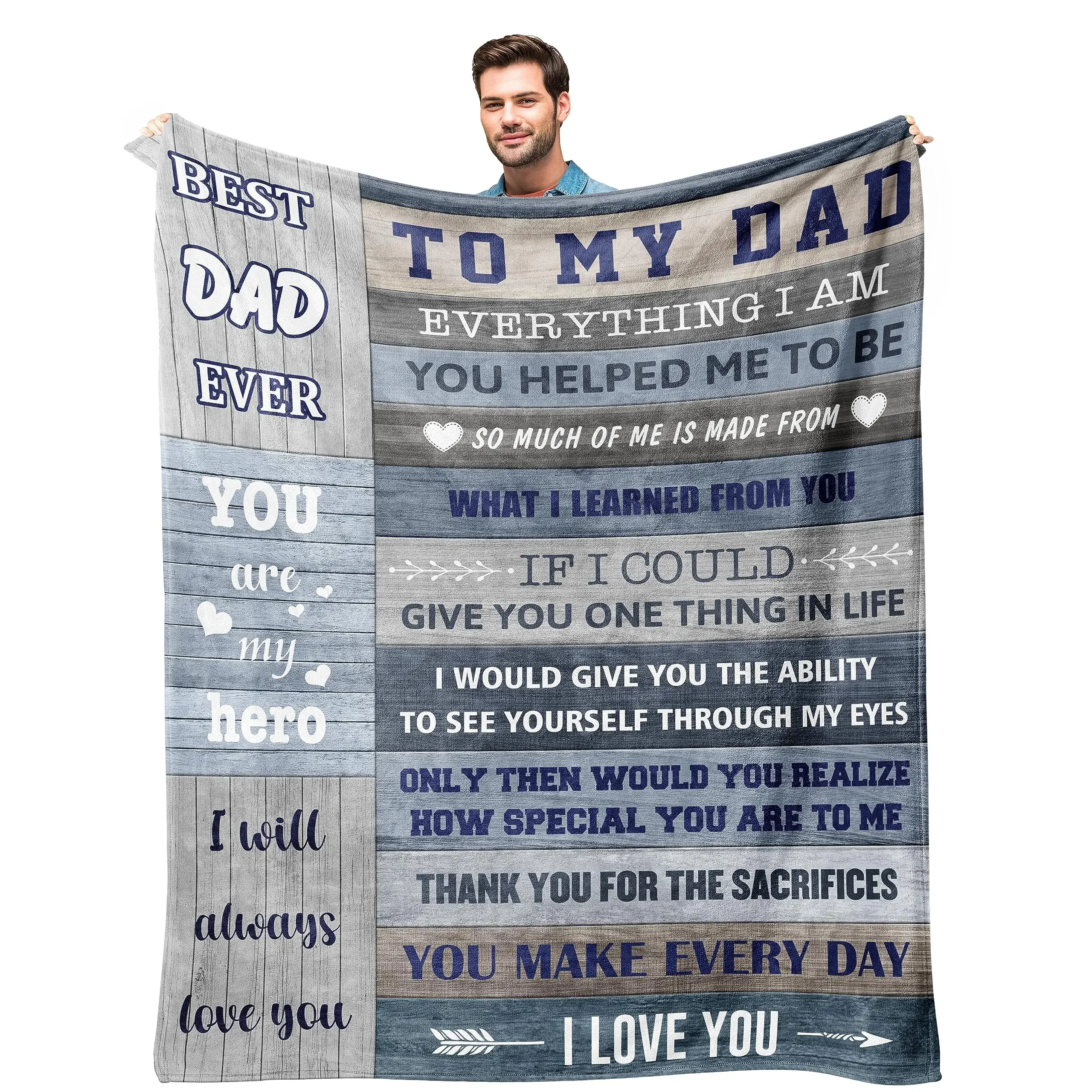 Подарочное одеяло на день рождения для дочери и сына лучший папа свете подарок