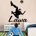 Настраиваемая виниловая настенная аппликация с именем футбольника для мальчика ребенка подростковой комнаты домашний декор обои художественная роспись DZ37