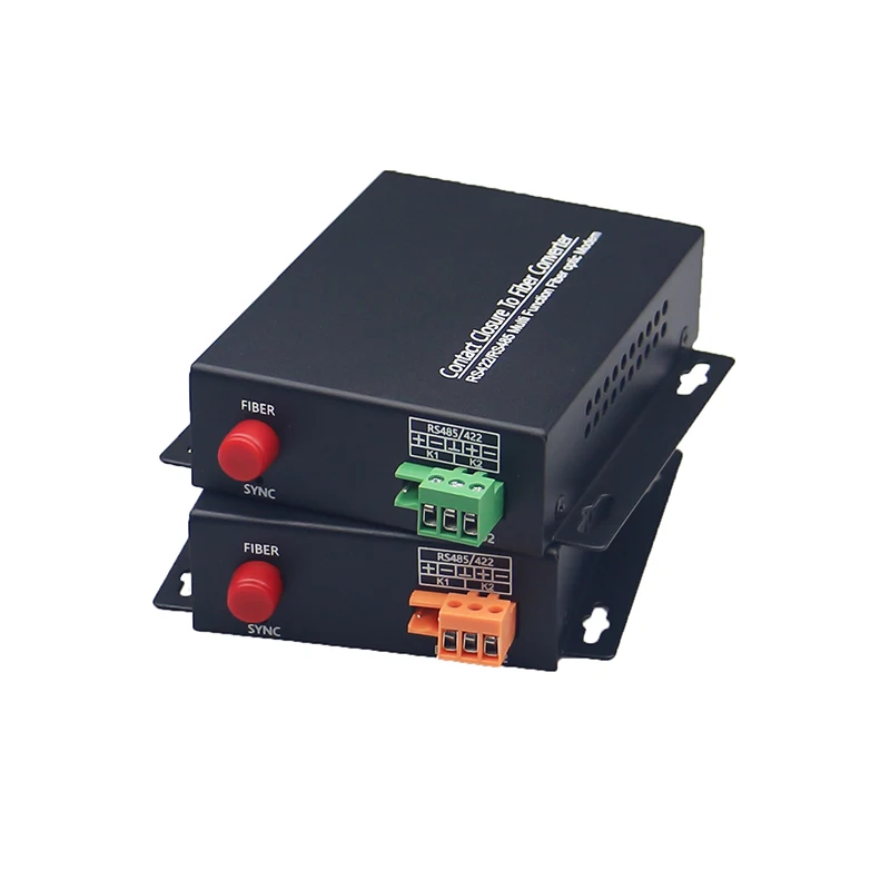 

1-Channel alarm signal Simplex Contact Closure over Fiber Burglar over fiber extender Relay output transmitter and receiver