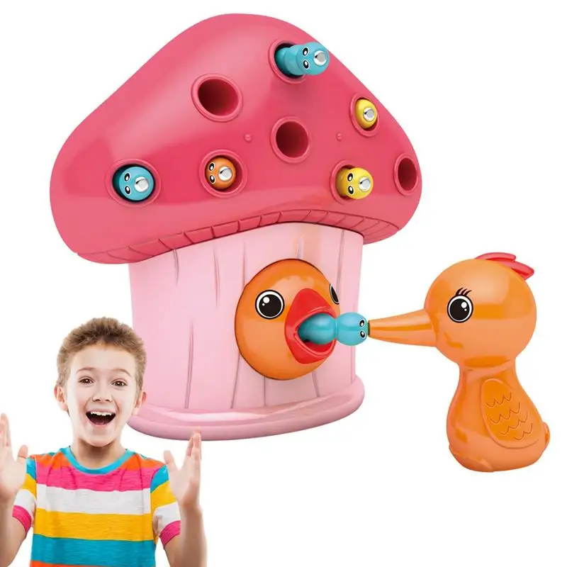 Дятел игрушка-червь магнитная игра для кормления птиц дошкольная игрушки