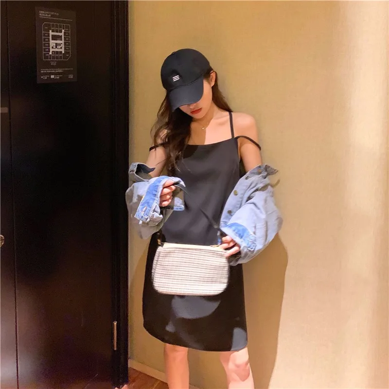 

Летнее однотонное Черное женское платье с открытой спиной, облегающее привлекательное мини-платье на бретелях, стильные платья-комбинации ...