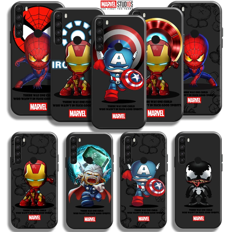 

Marvel Cartoon Iron Man Spiderman Phone Case For Xiaomi Redmi Note 8 8T 8 Pro For Redmi 8 8A Black Coque Soft Funda Back