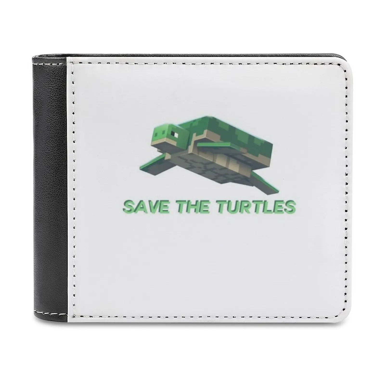 

Кошелек мужской кожаный, короткий тонкий бумажник с отделением для карт и денег, сохраните черепахи Vsco