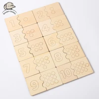 jigsaw puzzle for children montessori early educational baby toys for kids wooden unpainted kids toys digital pairing games