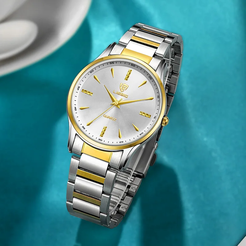 LIEBIG New Arrival Luxury Full Steel Quartz Watches For  couples Casual man Waterproof Clock Wristwatch women  Male reloj hombre