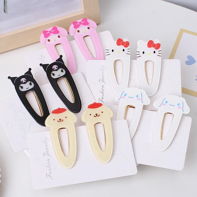 

Kawaii Hairpin Sanrio Anime Hello Kitty Kuromi Cute Cinnamoroll My Melody Acrylic Cartoon Hair Accessories Toys for Girls