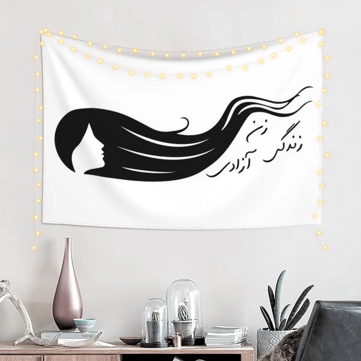 Zan-Zendegi-Azadi Farsi Гобелен Настенные гобелены для украшения спальни