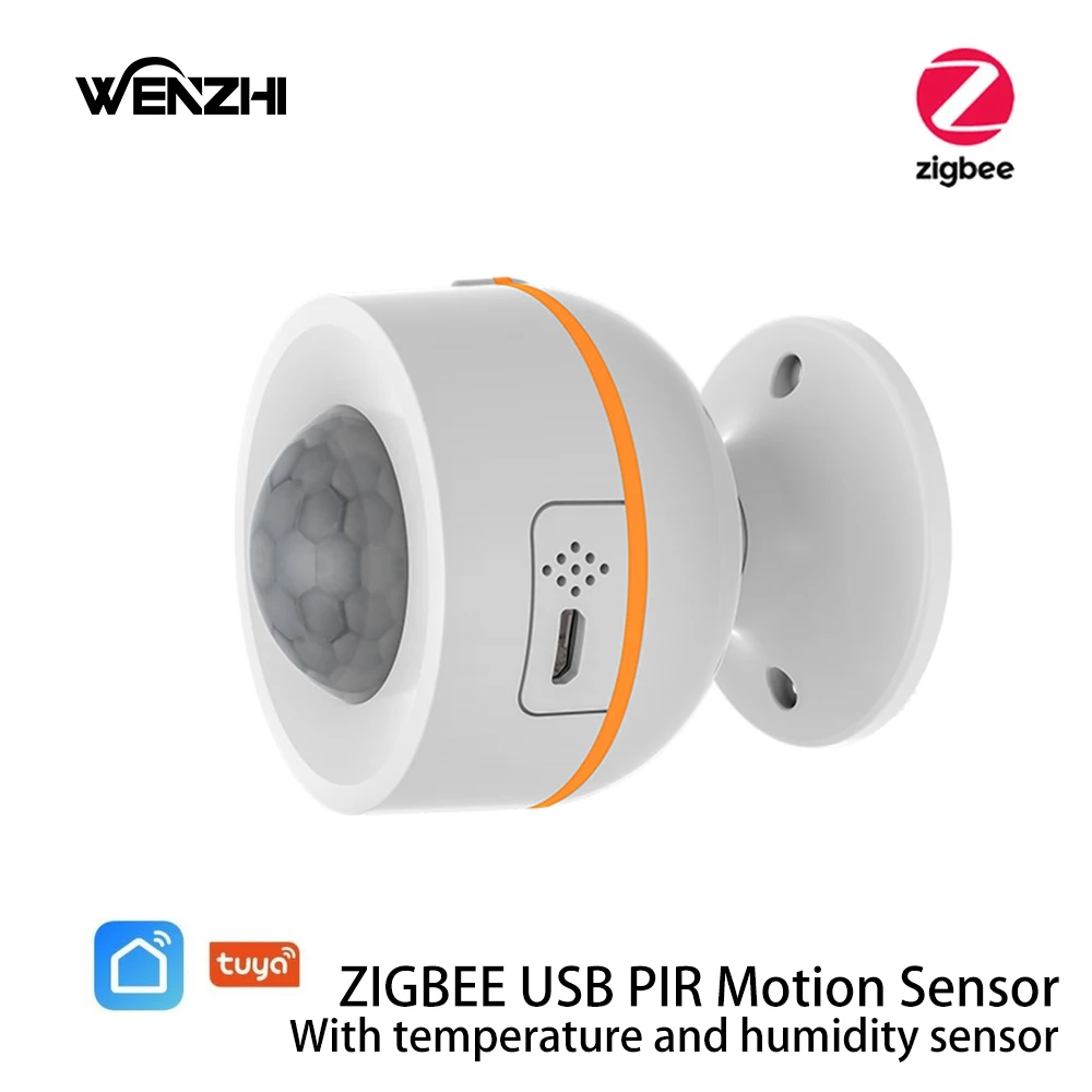 

ZigBee PIR датчик движения USB с температурой и влажностью приложение Tuya Smart Life датчик температуры инфракрасный ИК-детектор человеческого тела