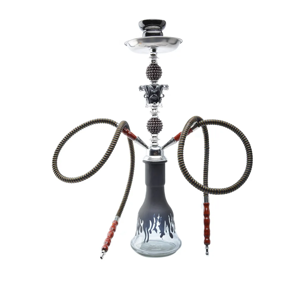 

Hookah Set 2 Hose - 21" Shisha Set With Glass Vase, Ceramic Bowl And Coal Tongs Ashtray Better Shisha Hookah Narguile Smoking