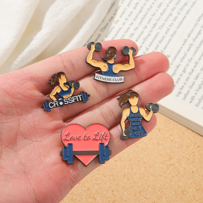 Эмалированные заколки для фитнеса и спорта девушек штанга жилет женская рубашка