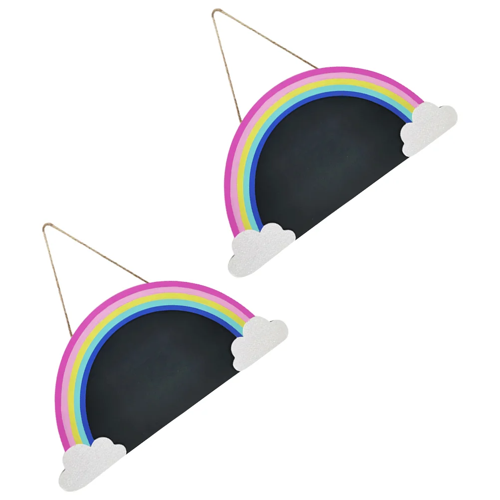 

2Pcs Decorative Chalkboards Pendant Creative Message Board Blackboard Hanging Sign