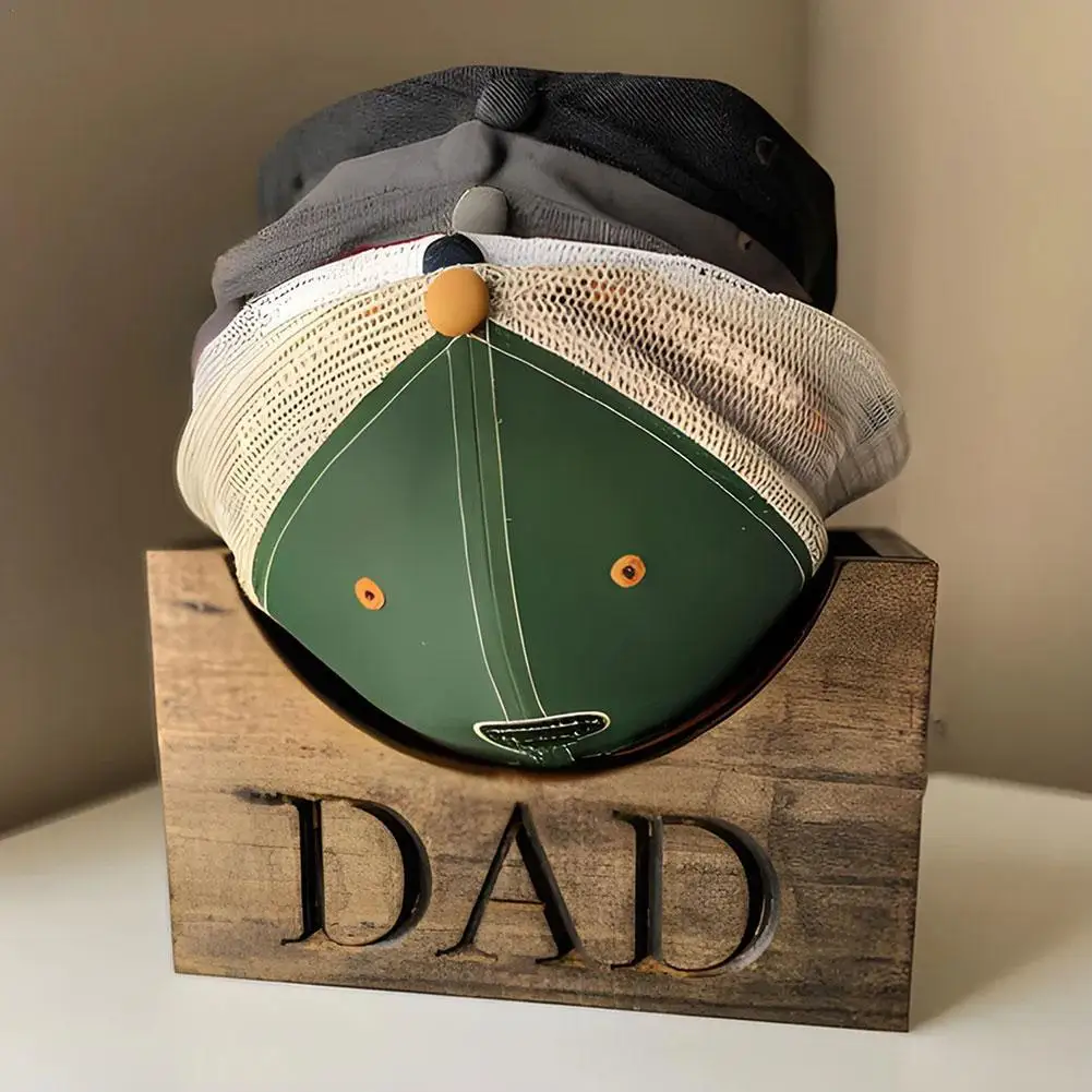 Rustic Wooden Hat Holder Display Stand Solid Wood Hat Storage Rack For Baseball Caps Home Office Decoration Ornaments Gifts