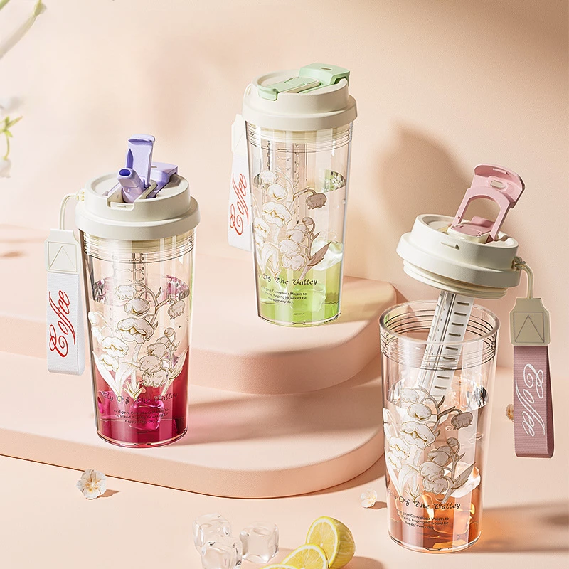 600 мл летняя бутылка для воды Convallaria Majalis посуда напитков уличные кемпинговые