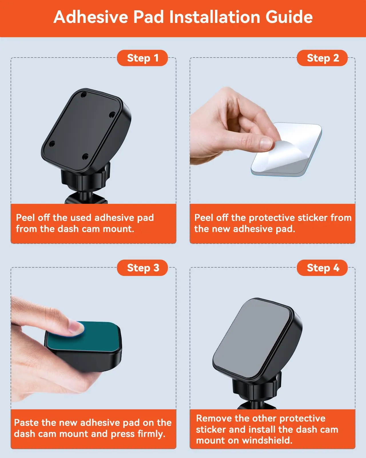 Двусторонние клейкие прокладки Vantrue на лобовое стекло автомобиля