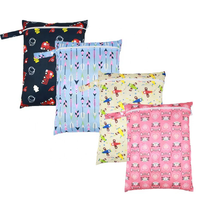 

Baby Diaper Bag Size 30*40CM Wet Dry Bag Waterproof Wet Cloth Diaper Portable Reusable Diaper Cover Wet Bag