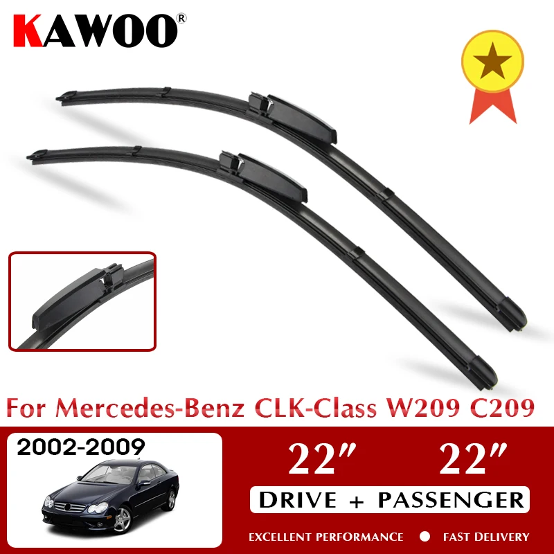 

KAWOO Wiper Front Car Wiper Blade For Mercedes-Benz CLK-Class W209 C209 2002-2009 Windshield Windscreen Window 22"+22" LHD RHD