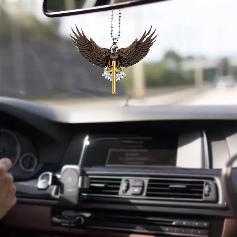 

Eagle Car Dashboard Ornament Acrylic Rearview Mirrors Eagle Charm Ornament Automotive Pendant American Symbol Ornament For Car