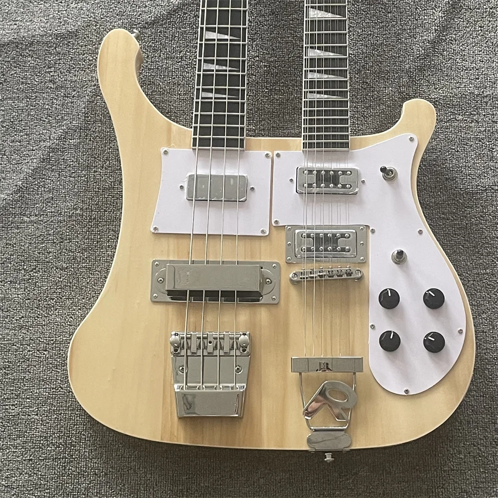 

В НАЛИЧИИ четыре струны электрической бас и 12-струнной электрической гитары Оригинальный Деревянный Цвет оригинальная древесная зернистая Роза фингерборд