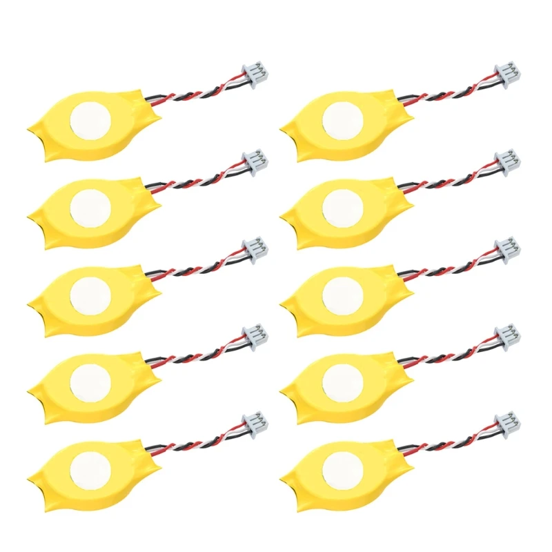 

10Pcs 3V lithium battery KTS CR2032 CR2032W for Computer motherboard Laptop battery with cable with 3 Wires 3Pin QXNF