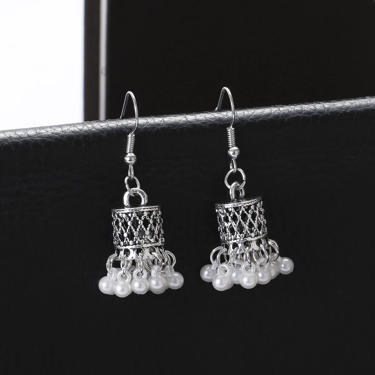 Фото Серьги для пирсинга индийские ювелирные изделия Jhumka серьги с кисточками Женские аксессуары Серьги серебряного цвета модные серьги для вечерние №5