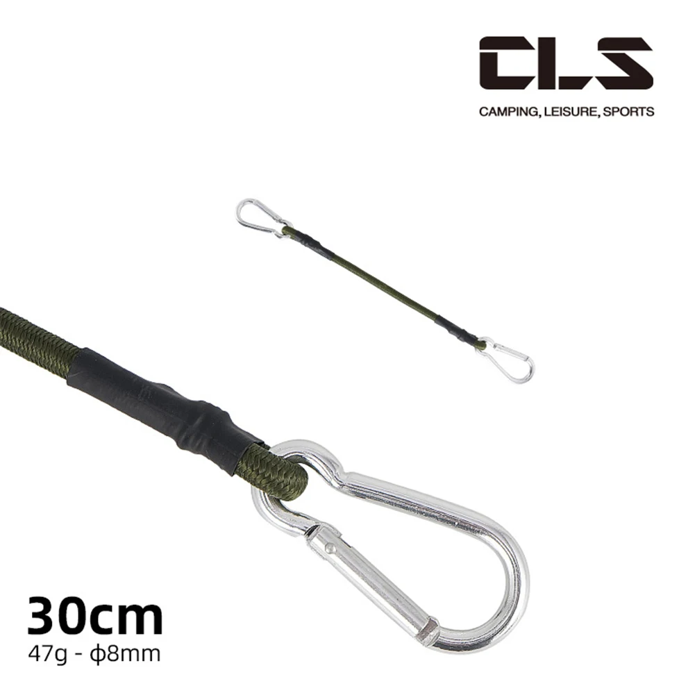 

30/60/90/120cm Carabiner Bungee Cords Karabiner Hook Cables Strap Bungie Elastic Rope Strong Metal Hooks Max Load Of 10kg