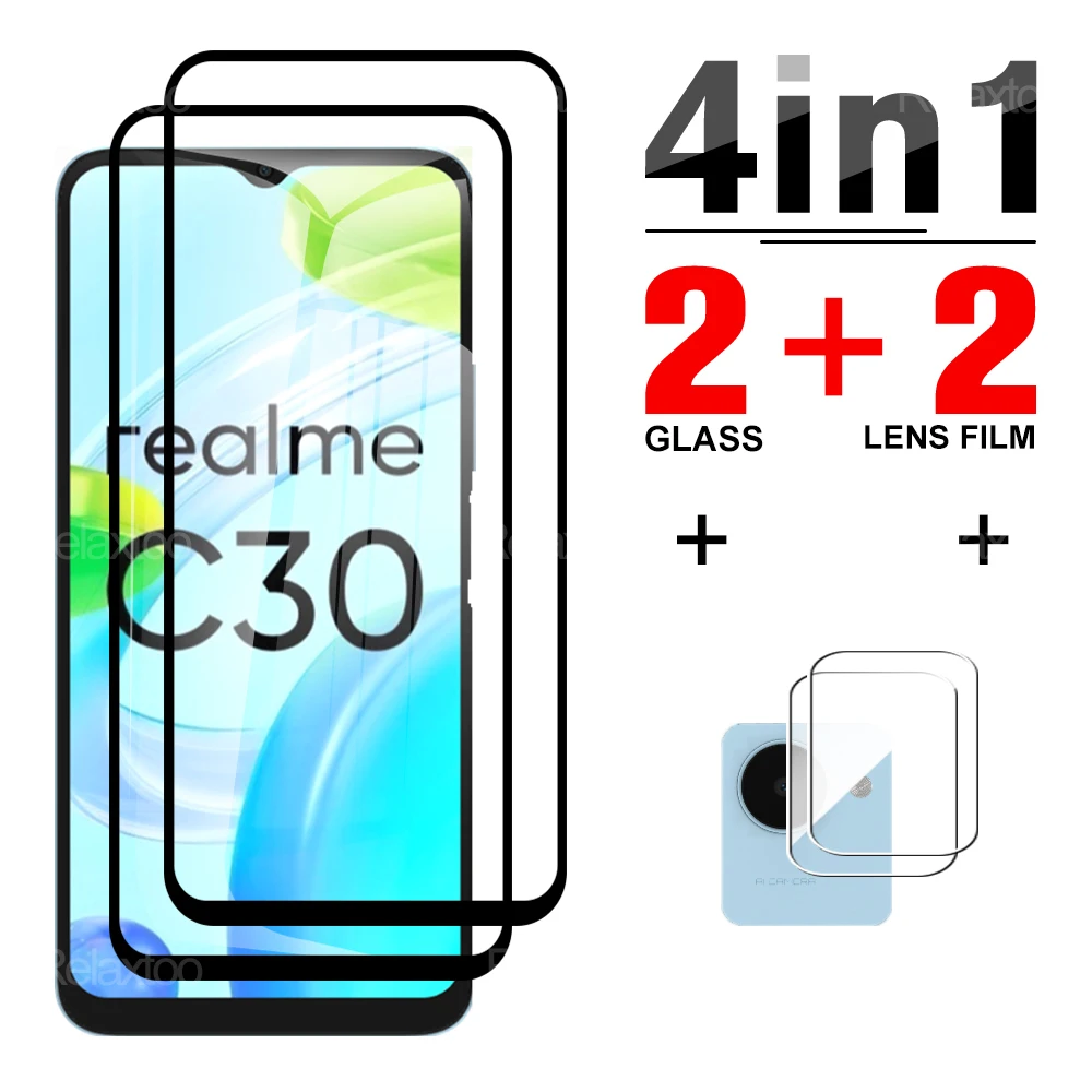 

Защитное стекло 4 в 1 для Oppo Realme C30 C30s C31 C35 C25 C25s C21 C11 2021
