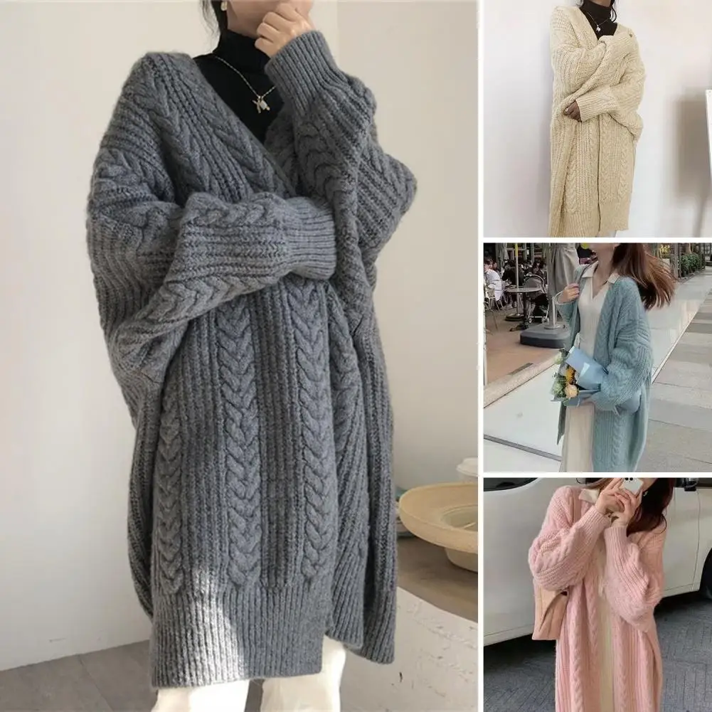 

Женский свитер, пальто, стильный женский текстурный свитер, пальто, теплый открытый кардиган спереди для осени/зимы, утепленная верхняя одежда