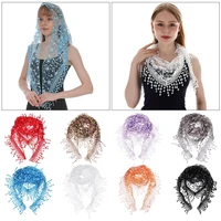 gift shawl wrap ladies women chiffon lace tassel lace scarf neck cover
