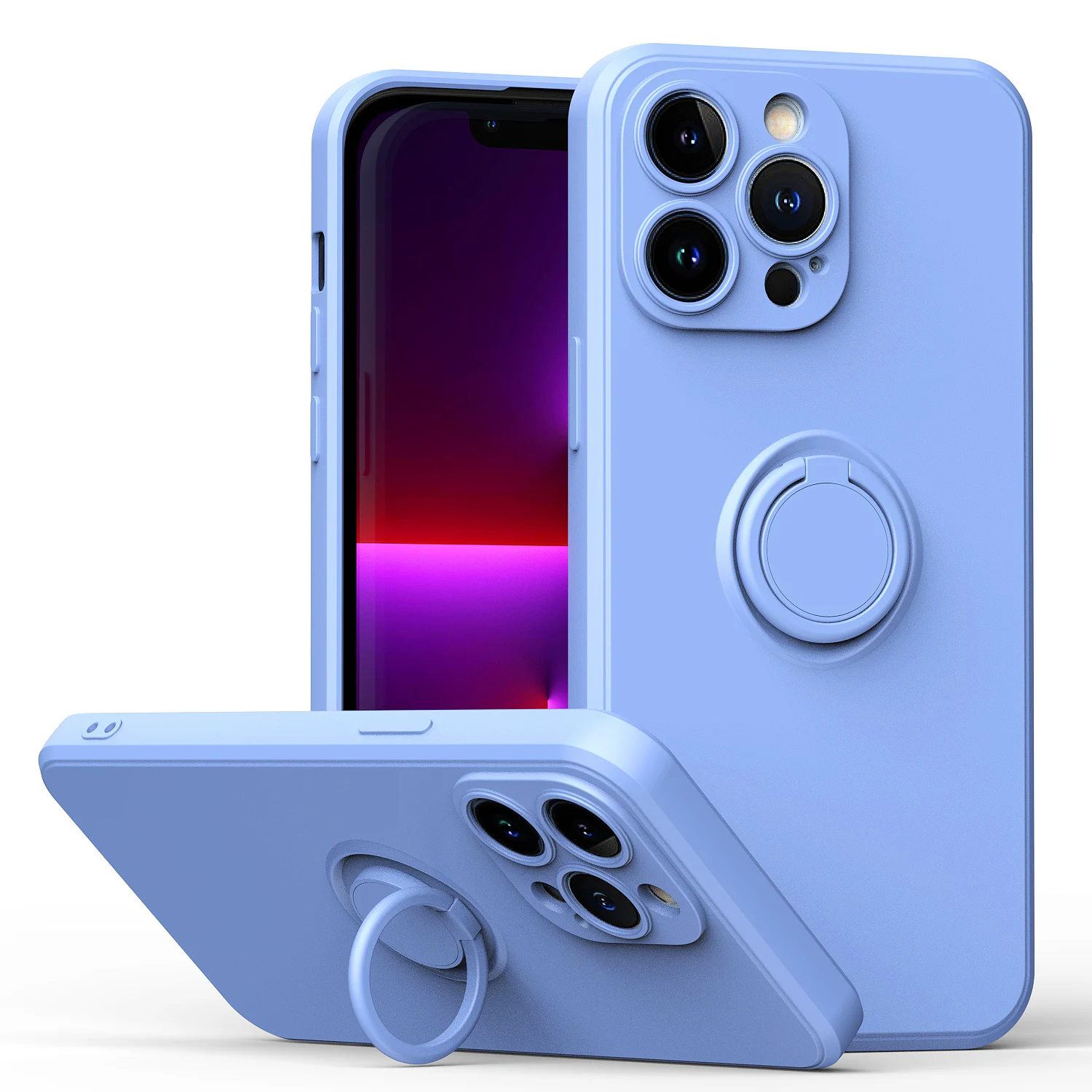 

Original Silicone Magnetic Ring Holder Case For iPhone 11 12 13 14 Pro XS Max XR XS X 8 7 Plus Soft Stand Finger Bracket Cover