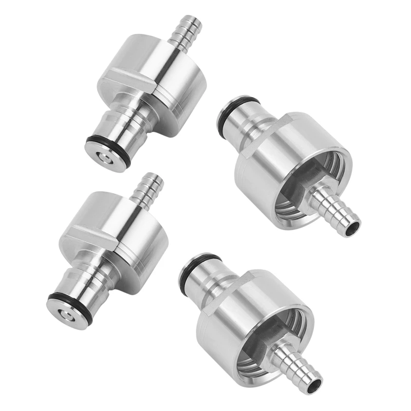 

4Pcs/Lot 304 Stainless Steel Carbonation Cap 5/16 Inch Barb, Ball Lock Type, Fit Soft Drink PET Bottles,Homebrew Kegging