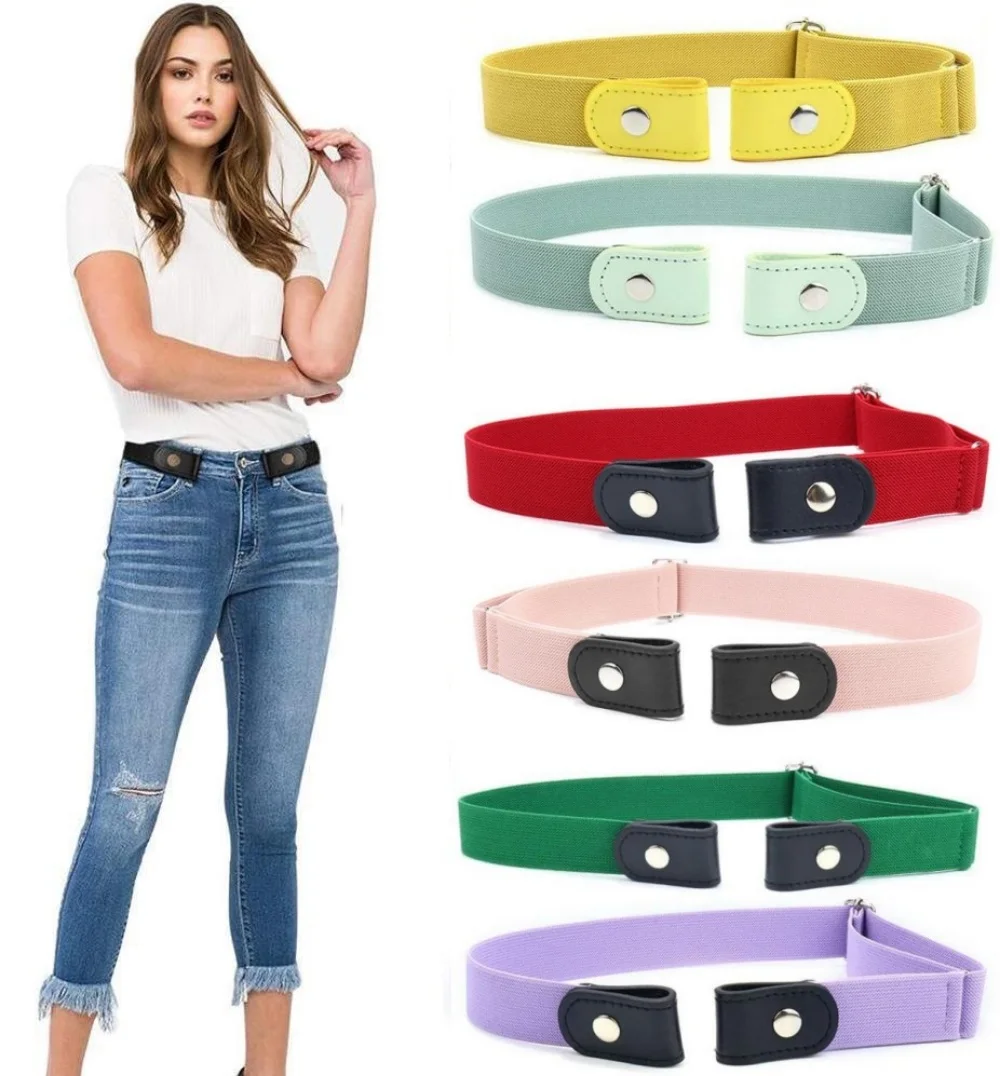 Adjustable Buckle-free Elastic Invisible Belt for Jeans Belt Without Buckle Easy Belts Women Men Stretch No Hassle Belt for Gift