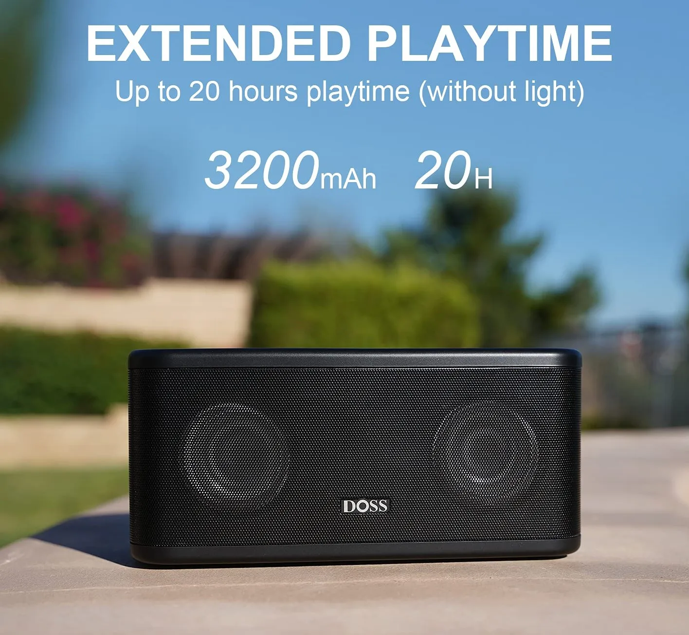 New DOSS SoundBox Plus Portable Wireless Bluetooth Speaker, HD Sound and Deep Bass, Wireless Stereo Pairing, 20 Hours Playtime
