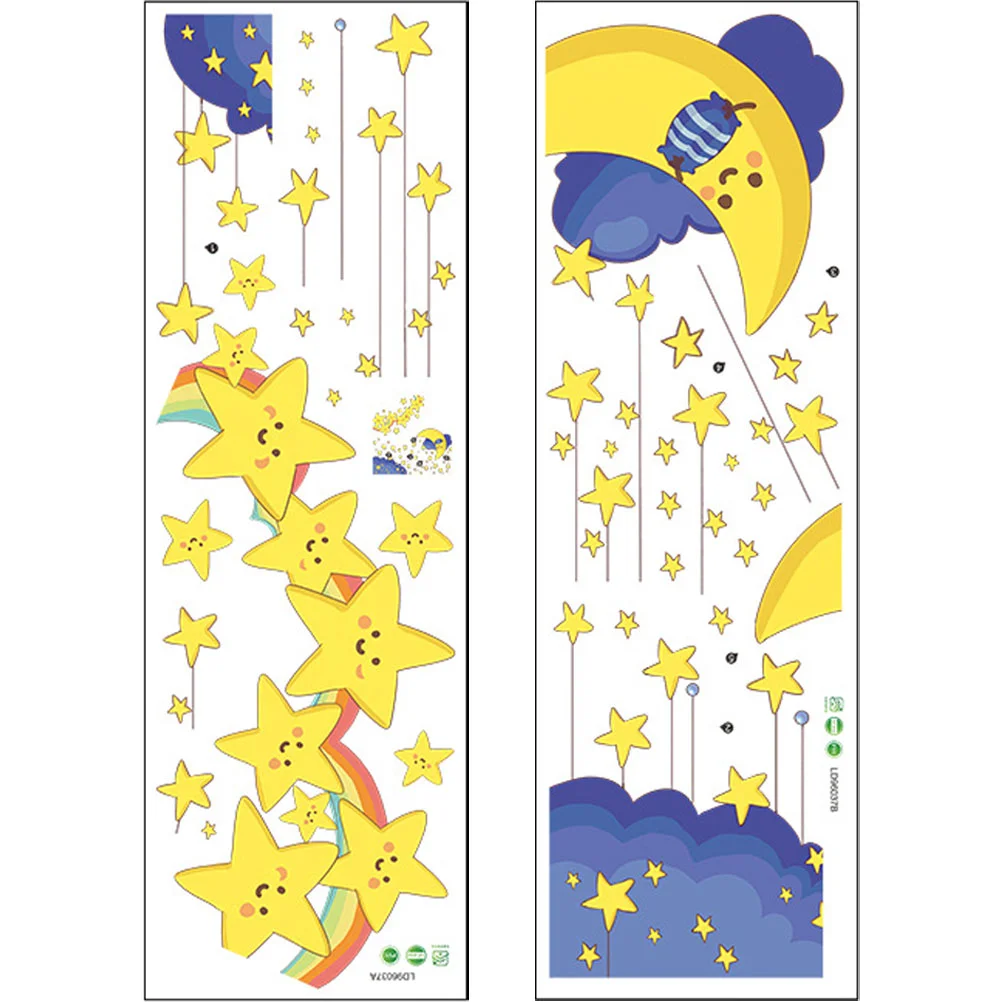 

Wall Decals Stickers Star Car Bedroom Background Adorn Cartoon Decal Decorative Home Decorationsdiy Adorable Removable Moon Pvc