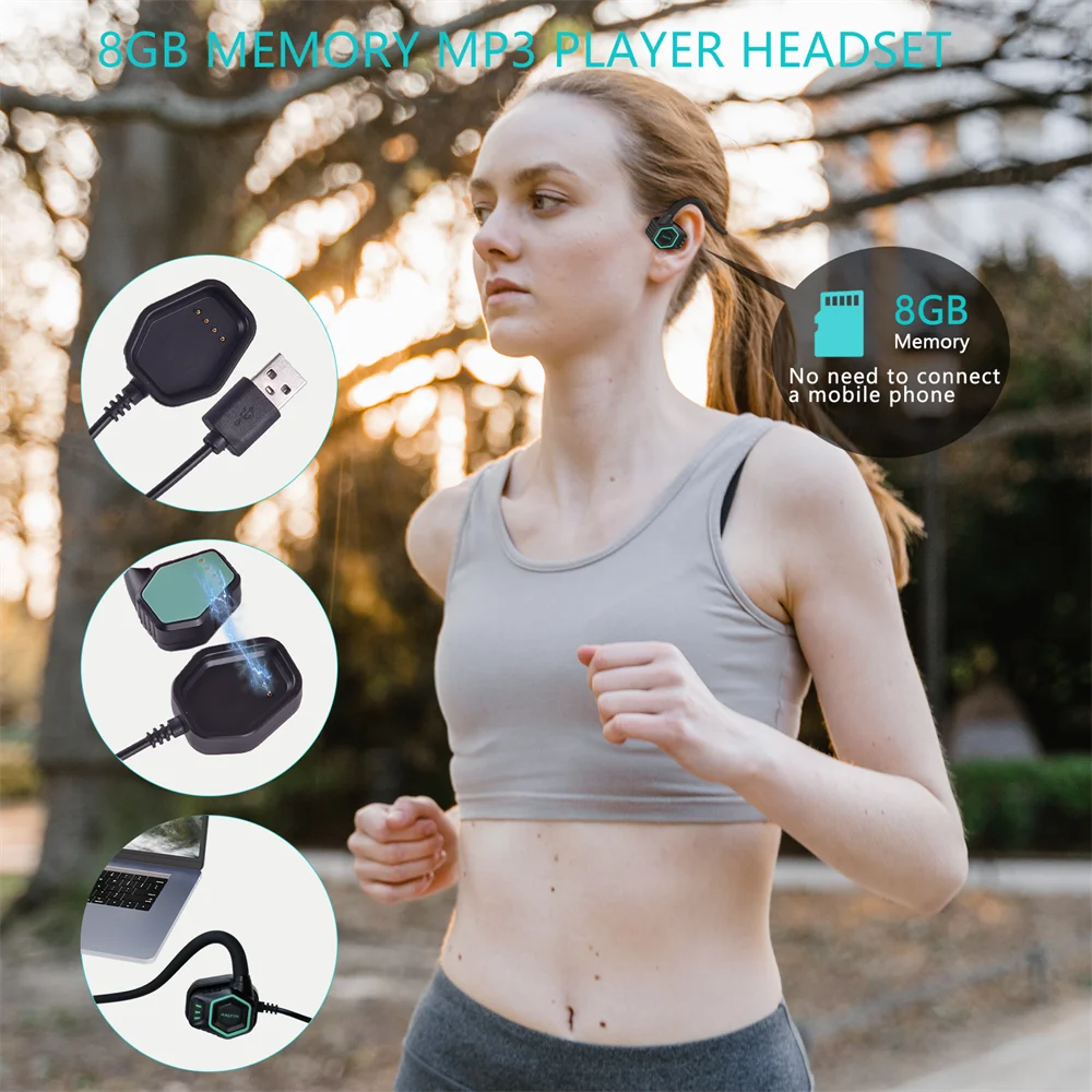 

S2 Real Bone Conduction Headphones Bluetooth Wireless Earphones Waterproof Sports Headset with Mic for Workouts Running