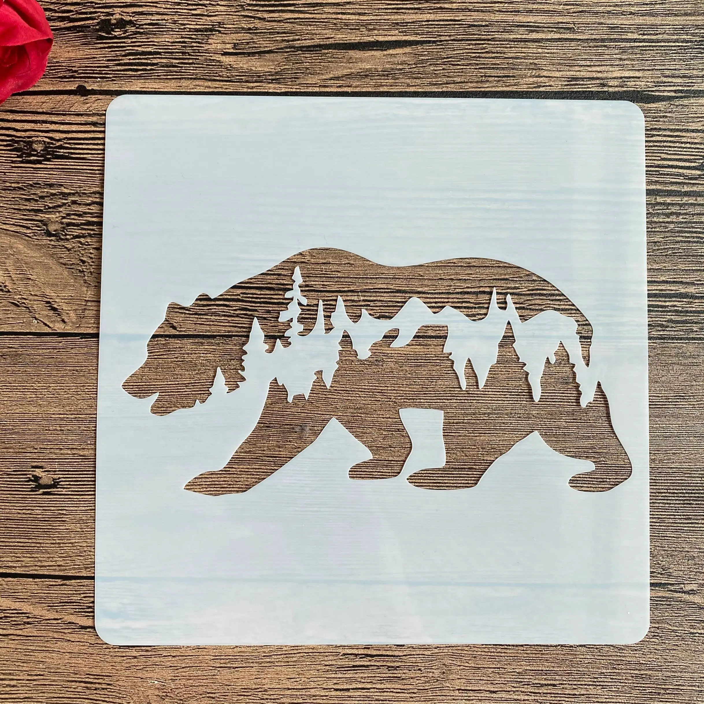 

20 *20 cm DIY polar bear animal mandala mold for painting stencils stamped photo album embossed paper card on wood, fabric wall