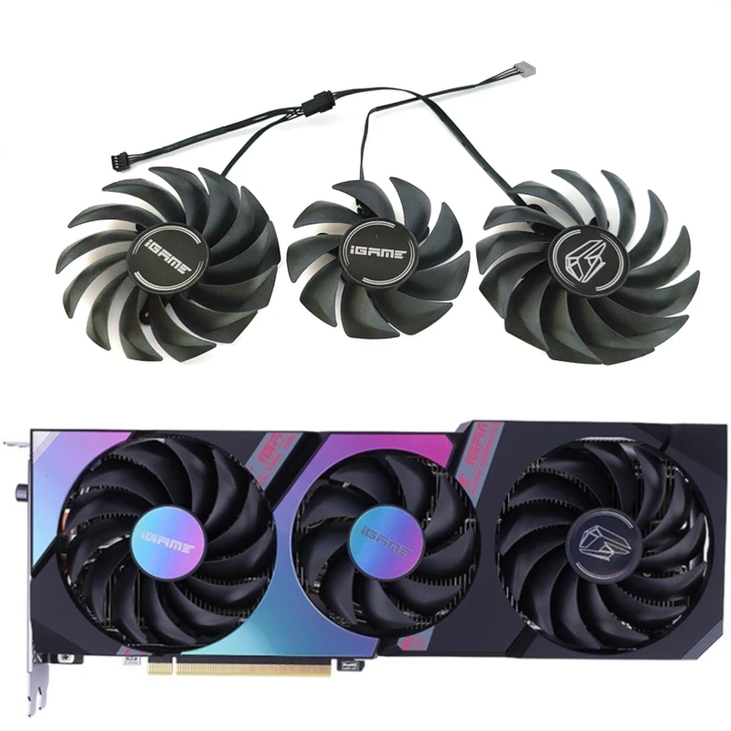 

NEW 3PCS 90MM RTX 3070 3080 iGame Ultra GPU Fan，For Colorful Geforce RTX 3060Ti 3070 3080 iGame Ultra Graphics card cooling fan