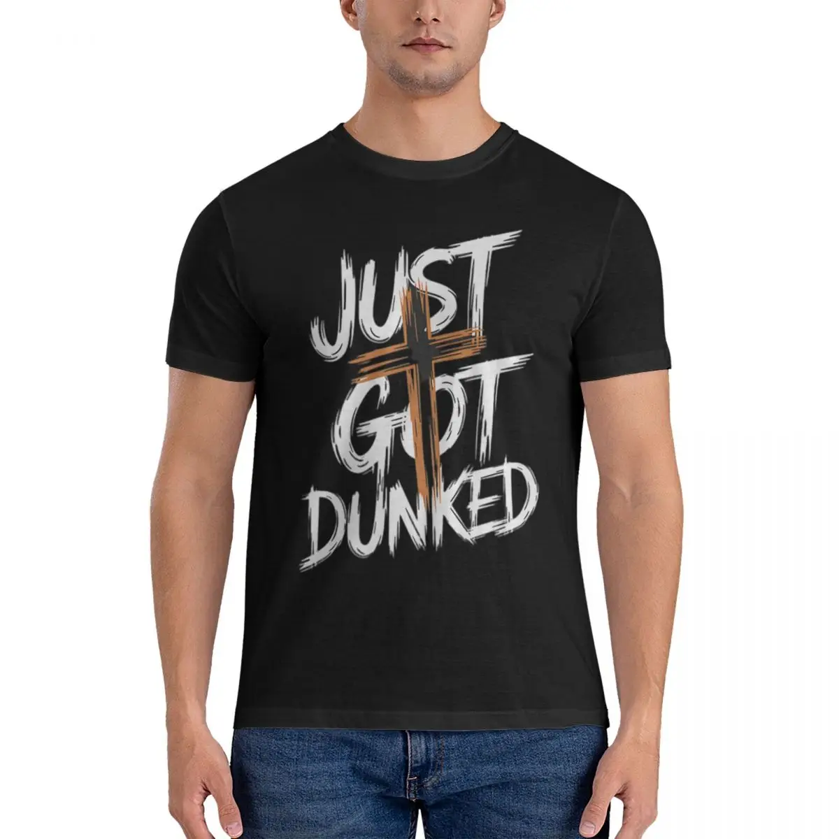 Мужская футболка с забавным крестом Just Got Dunked классические футболки большого