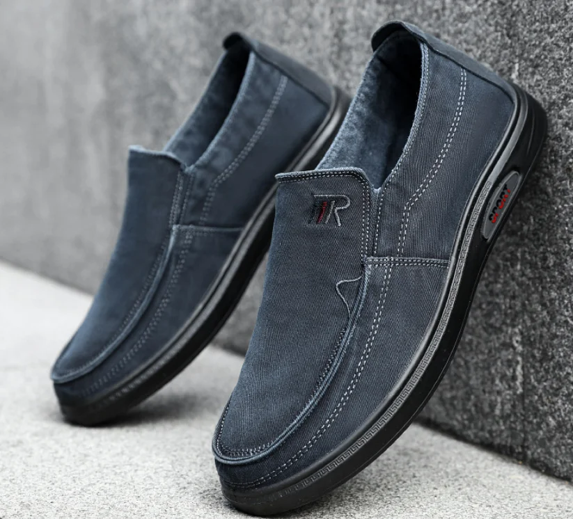

Men's Shoes Fashion Trend Men Slip-on Casual Shoes Canvas Walking Shoes All-match Retro Soft Loafer Shoes