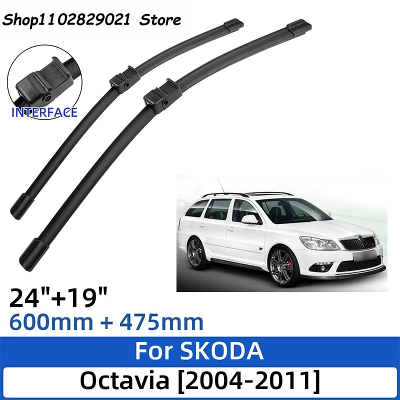 

3PCS For SKODA Octavia 2004-2011 24"+19"+16" Front Rear Wiper Blades Windshield Windscreen Window Cutter Accessories 2010 2011