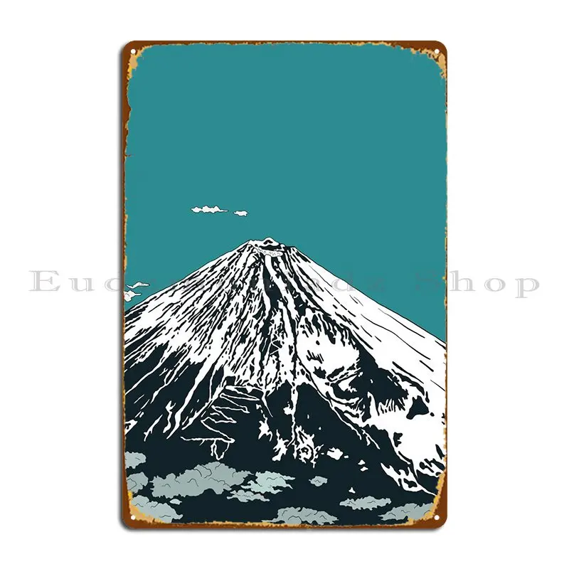 

Mt Fuji с неба металлический плакат для создания дизайна паба Забавный оловянный плакат
