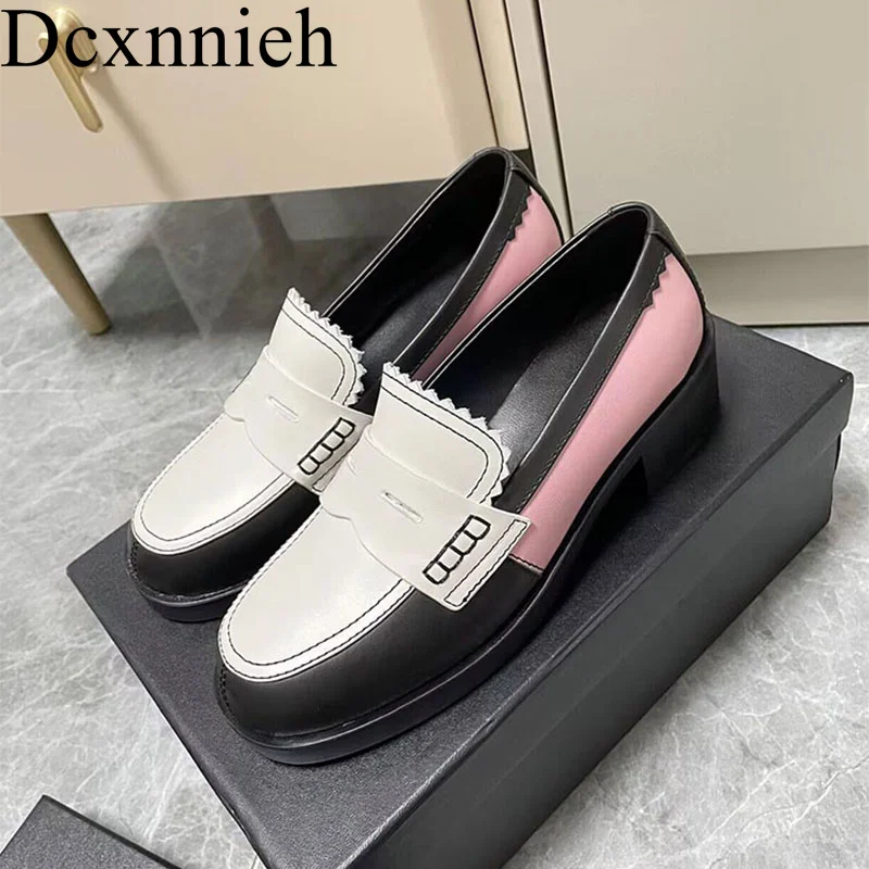 

Женские туфли из натуральной кожи, с круглым носком