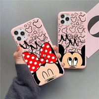 disney mickey minnie couple phone case for iphone 13 12 11 pro max mini xs 8 7 6 6s plus x se 2020 xr matte candy silicone cover