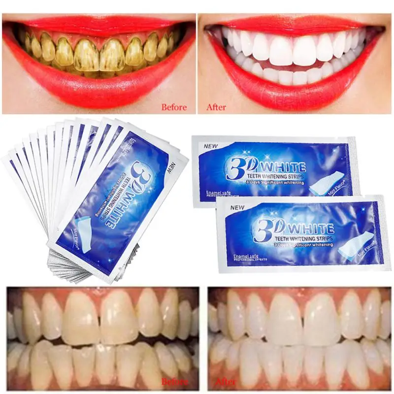 

5D Whitening Teeth Stickers White Teeth Gel Teeth Whitening Strips Clean Teeth Yellow Smoke Stains Tea Stains Oral Hygiene Care